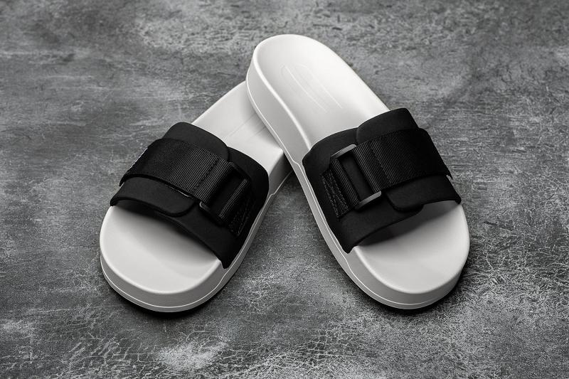 Men's Nobull Ivory Adjustable Slides Black | SG U2149Z